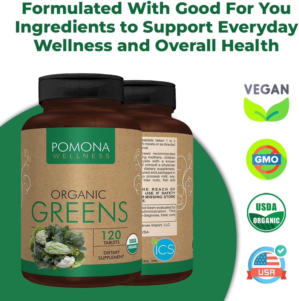 Pomona Wellness Super Greens Supplement, Full Of Superfood Vitamins & Minerals,