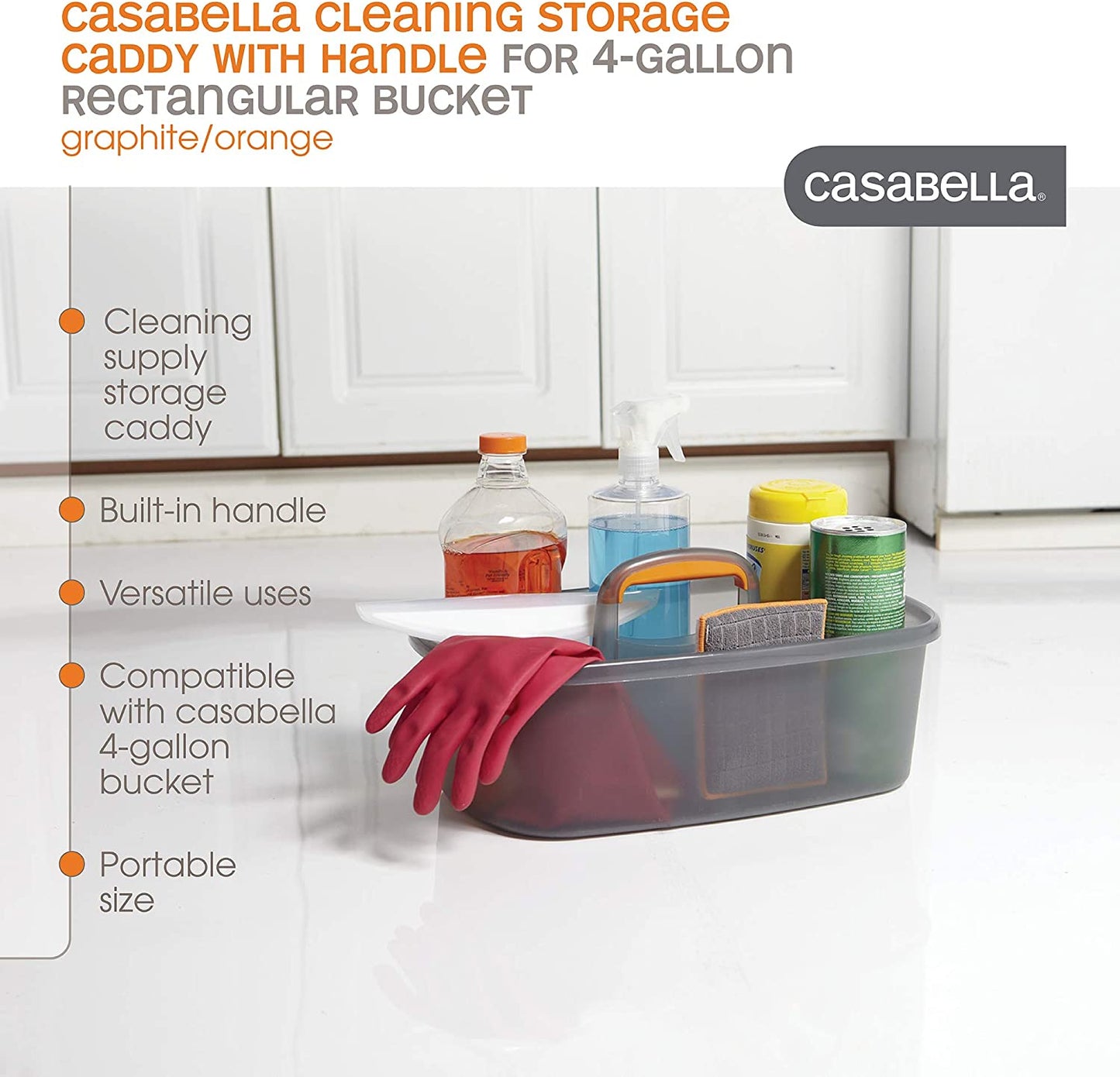 Casabella Plastic Multipurpose Cleaning Storage Caddy