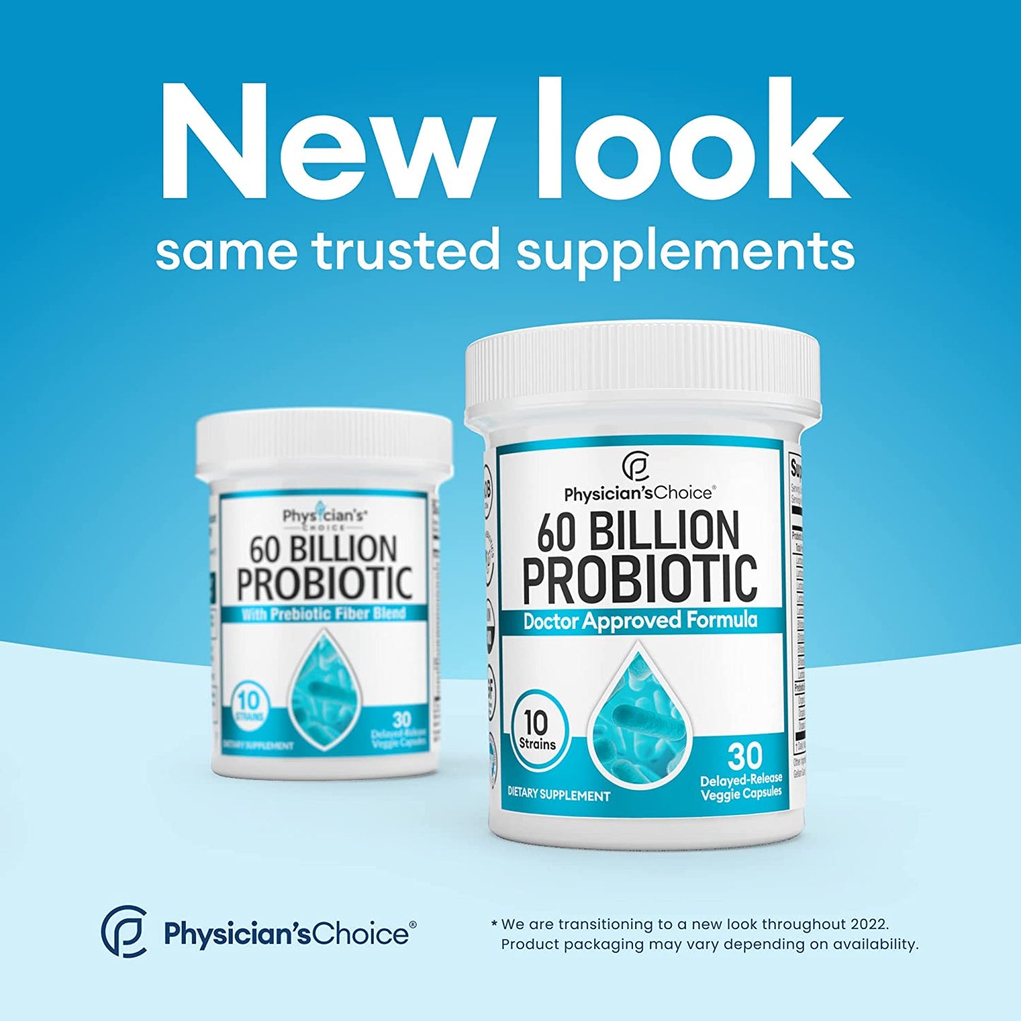 Physician's CHOICE Probiotics 60 Billion CFU - 10 Diverse Strains Plus Organic Prebiotic