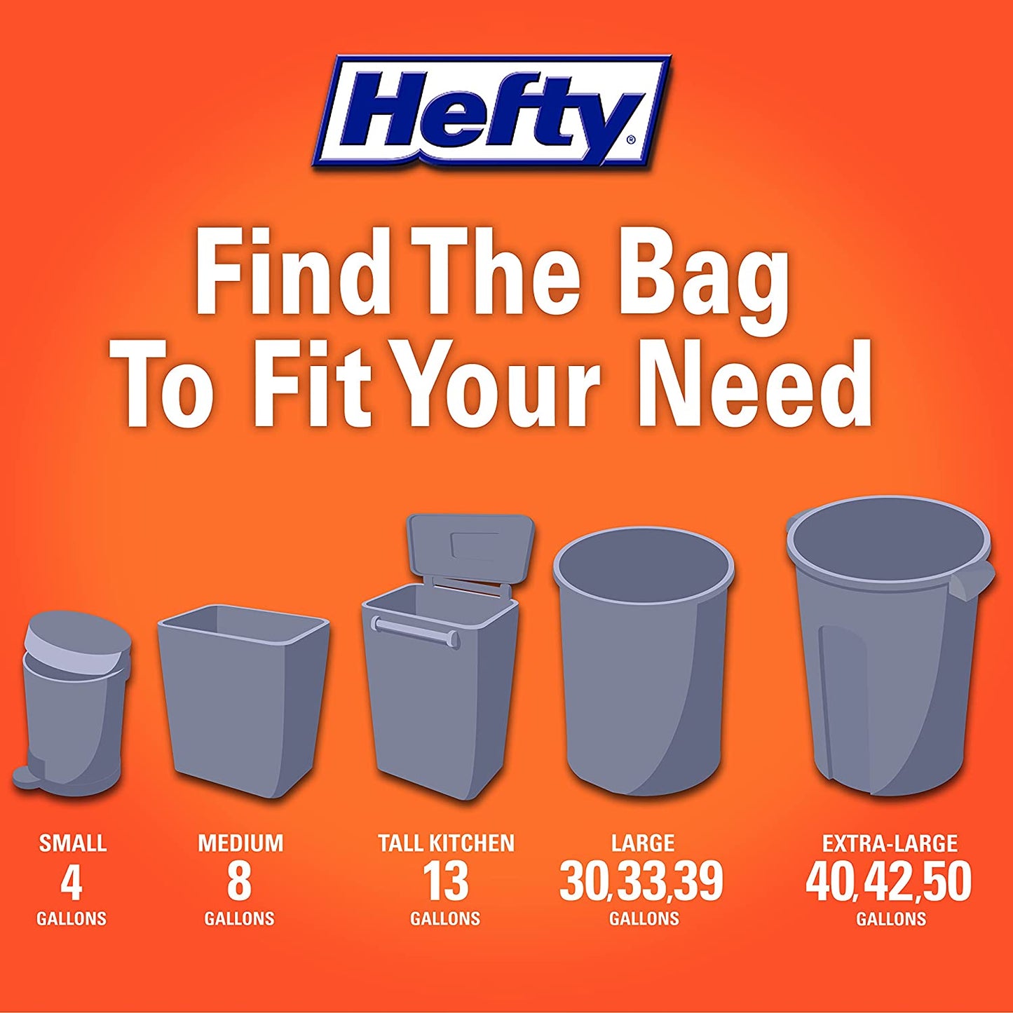 Hefty Ultra Strong Tall Kitchen Trash Bags, Lavender