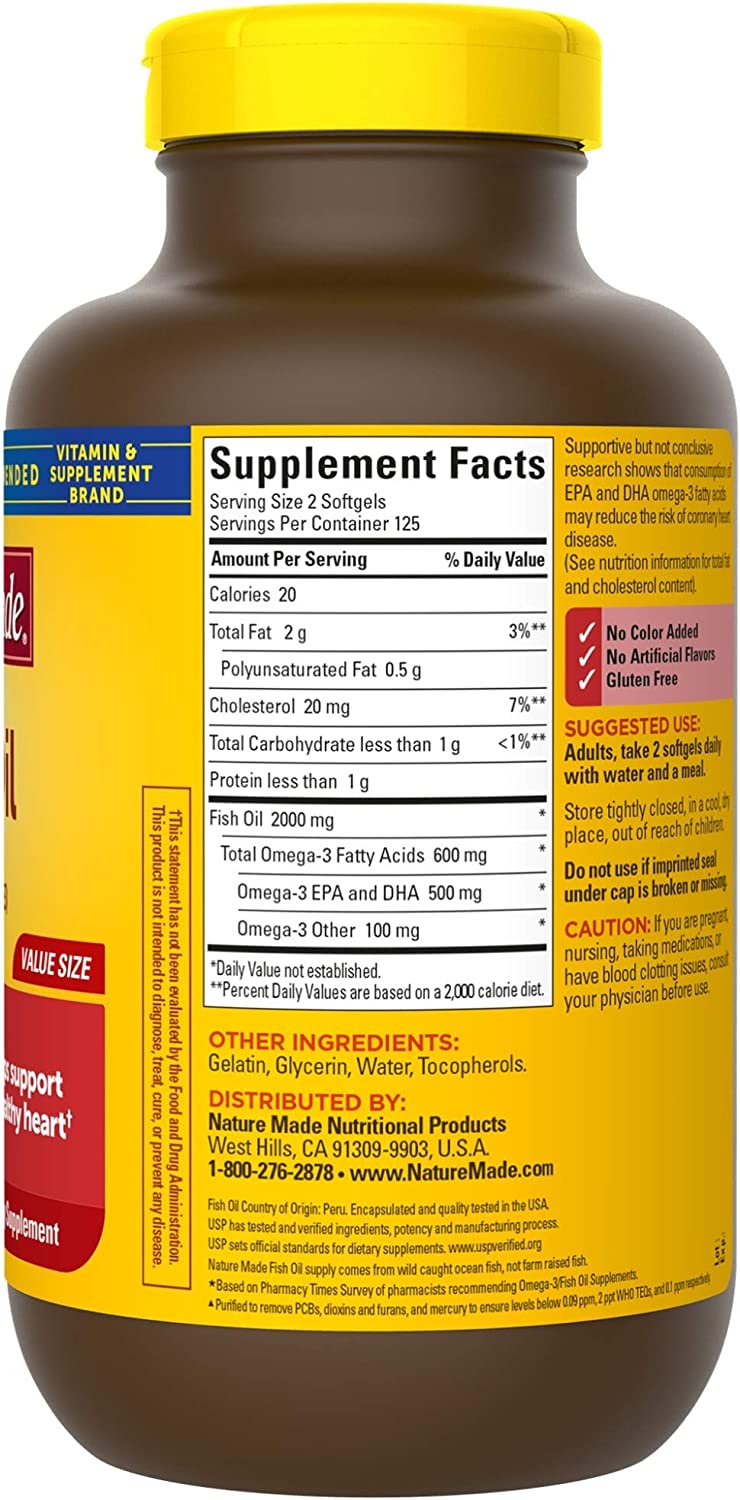 Nature Made Fish Oil 1000 mg Softgels