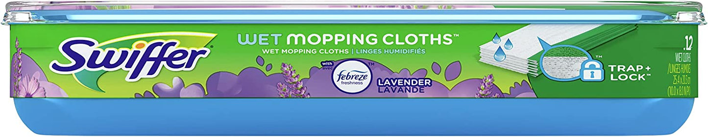 Swiffer Sweeper Wet Mopping Pad Refills for Floor Mop with Febreze Lavender Scent