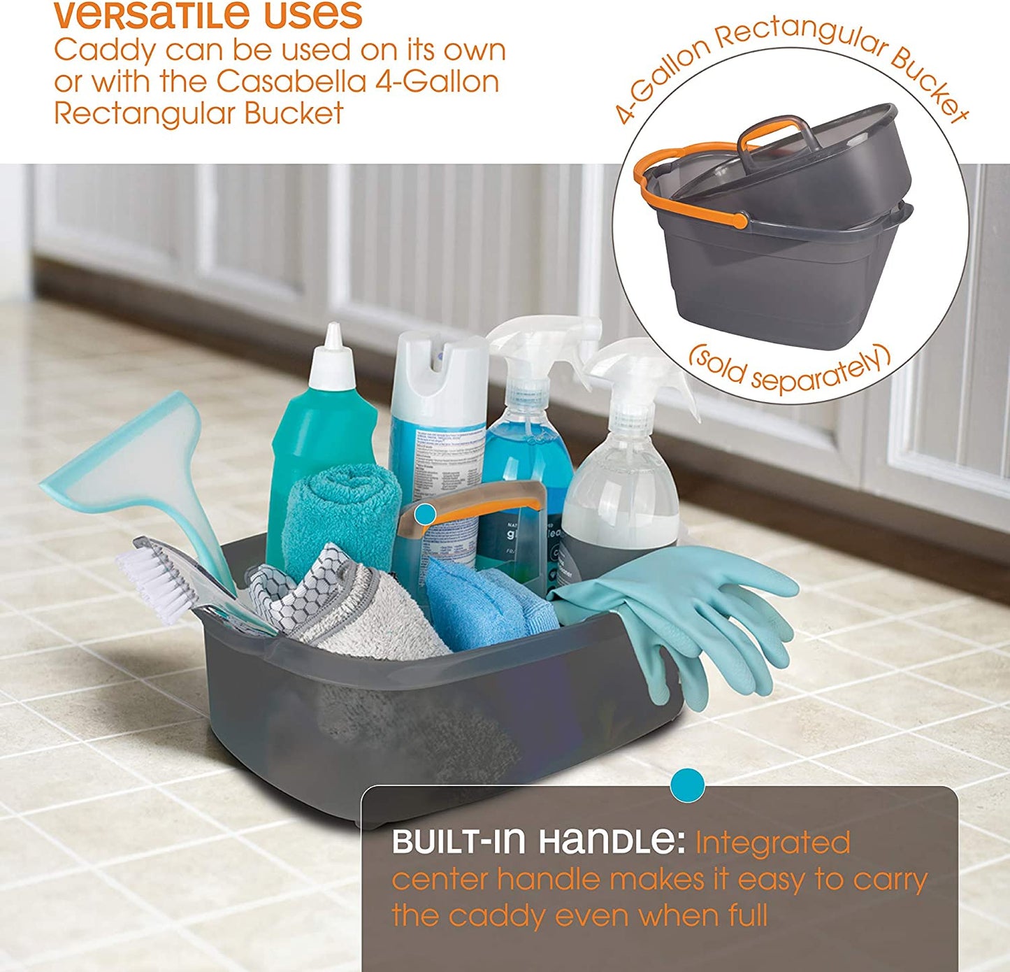 Casabella Plastic Multipurpose Cleaning Storage Caddy