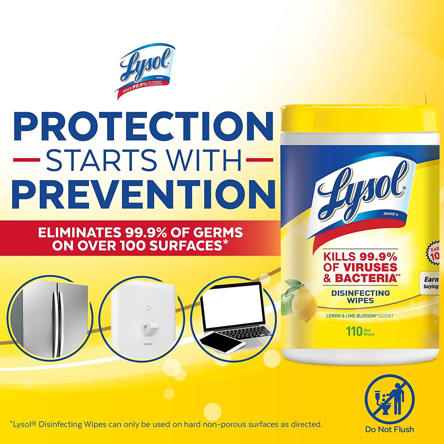 Lysol Disinfectant Wipes, Multi-Surface Antibacterial Cleaning Wipes