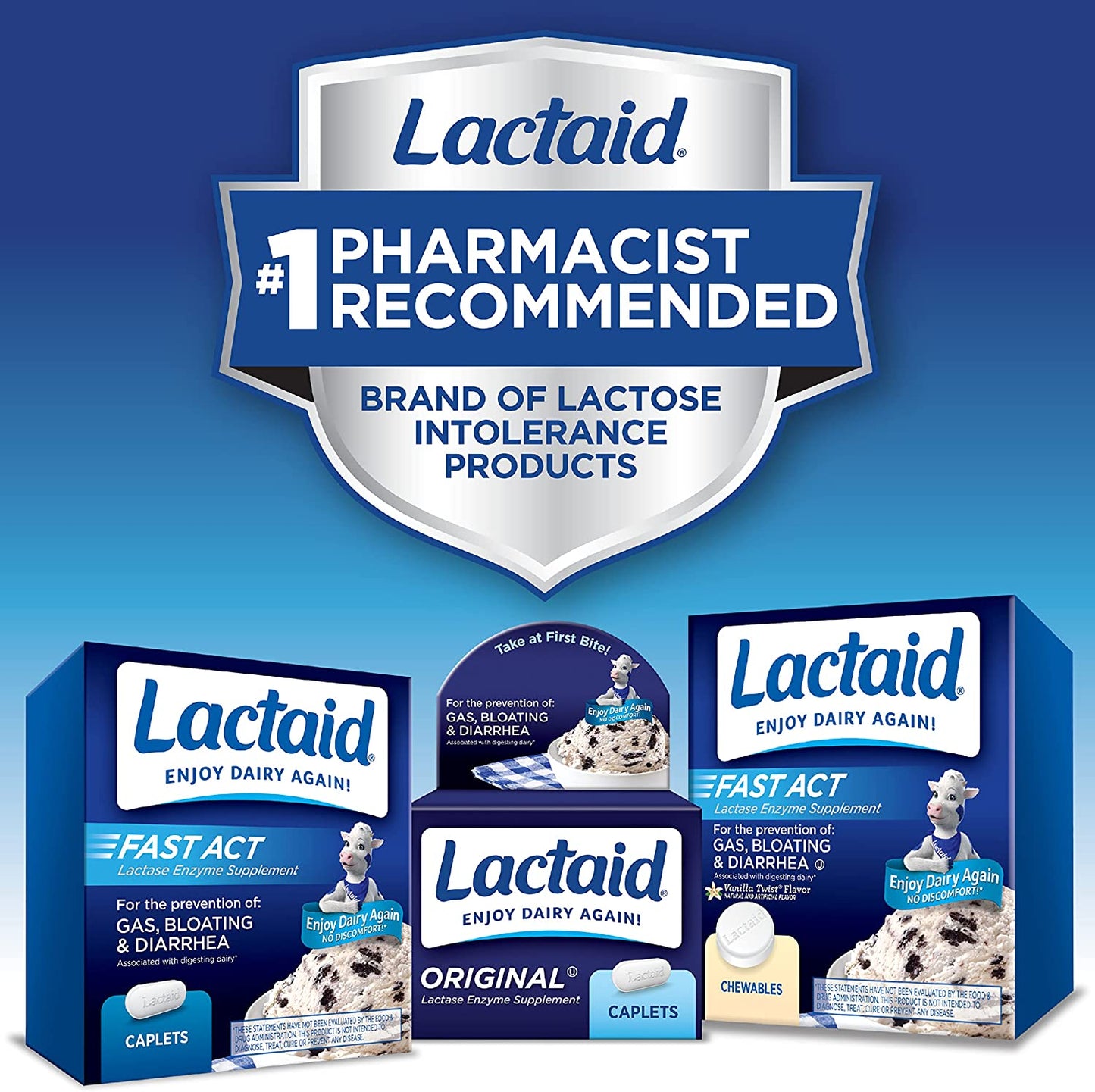 Lactaid Original Strength Lactose Intolerance Relief Caplets with Natural Lactase Enzyme