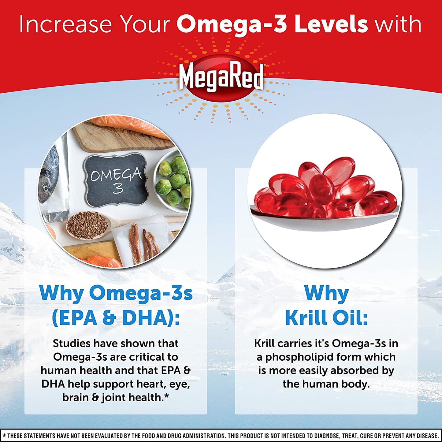 MegaRed Krill Oil 750mg Omega 3 Supplement with EPA, DHA, Astaxanthin