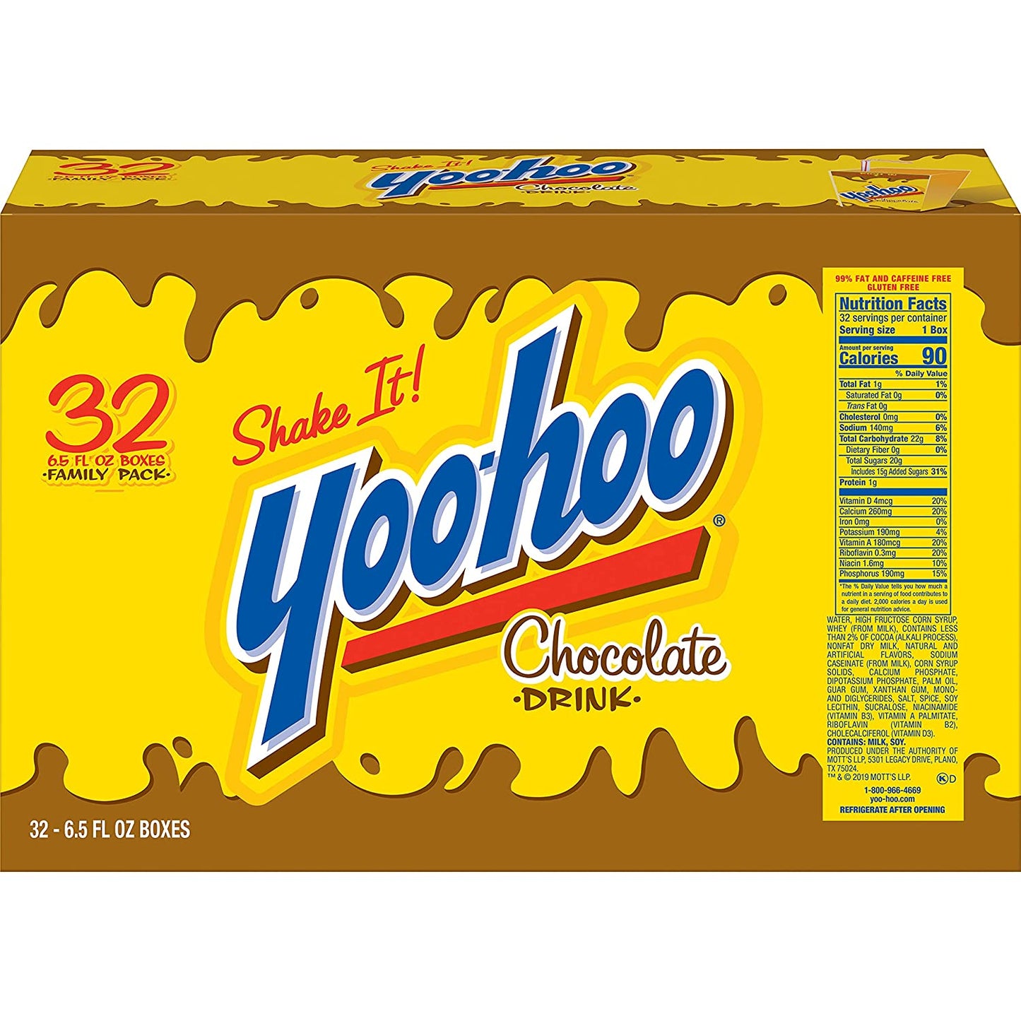 Yoo-hoo Chocolate Drink, 6.5 fl oz boxes (Pack of 32)