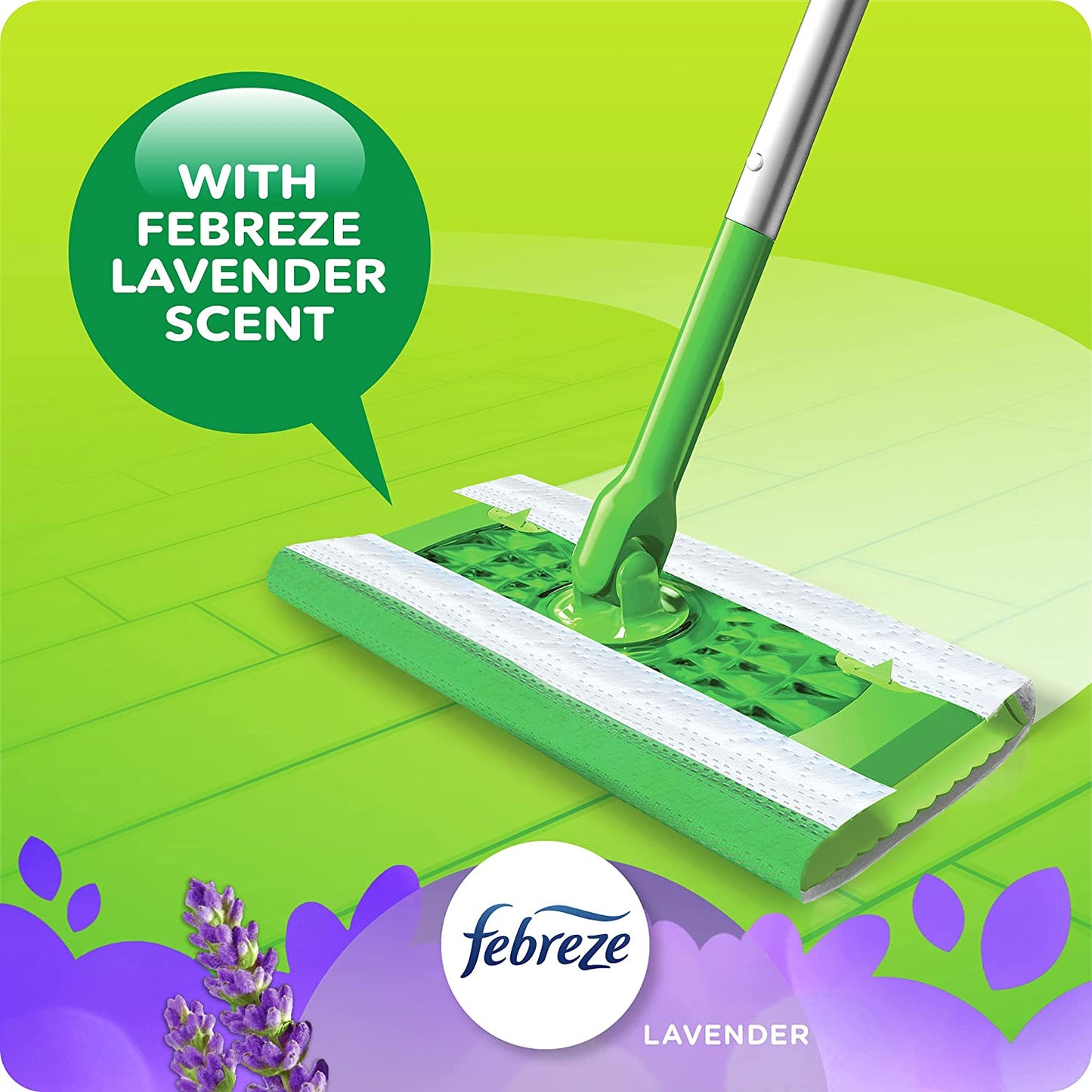 Swiffer Sweeper Wet Mopping Pad Refills for Floor Mop with Febreze Lavender Scent