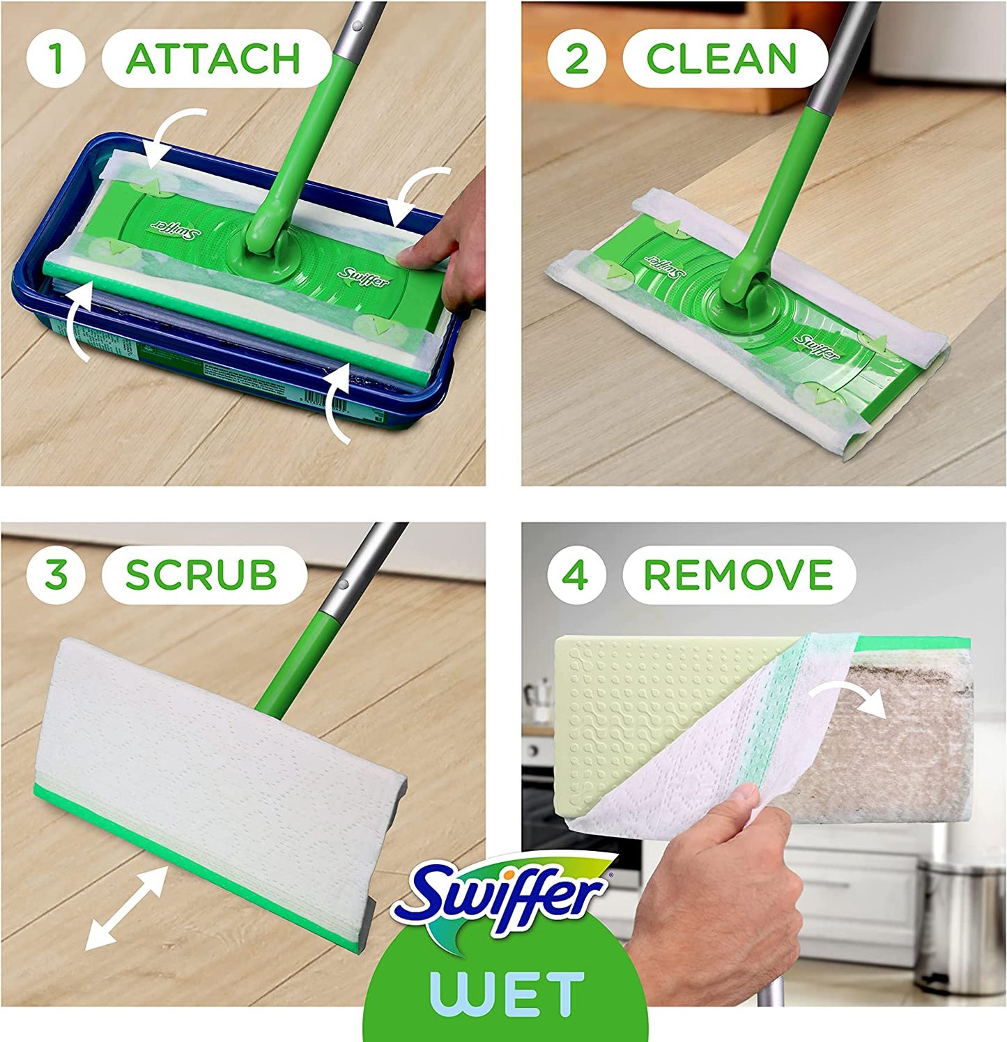 Swiffer Sweeper Wet Mopping Pad Refills for Floor Mop with Febreze Lavender Scent