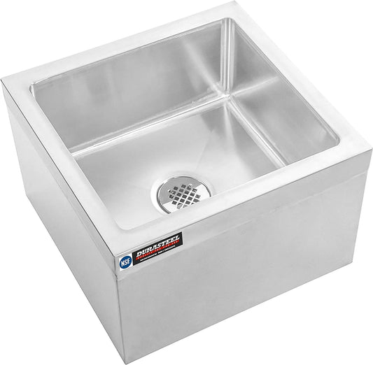 DuraSteel Stainless Steel Floor Mount Mop Sink/Basin with Sink Drainage/