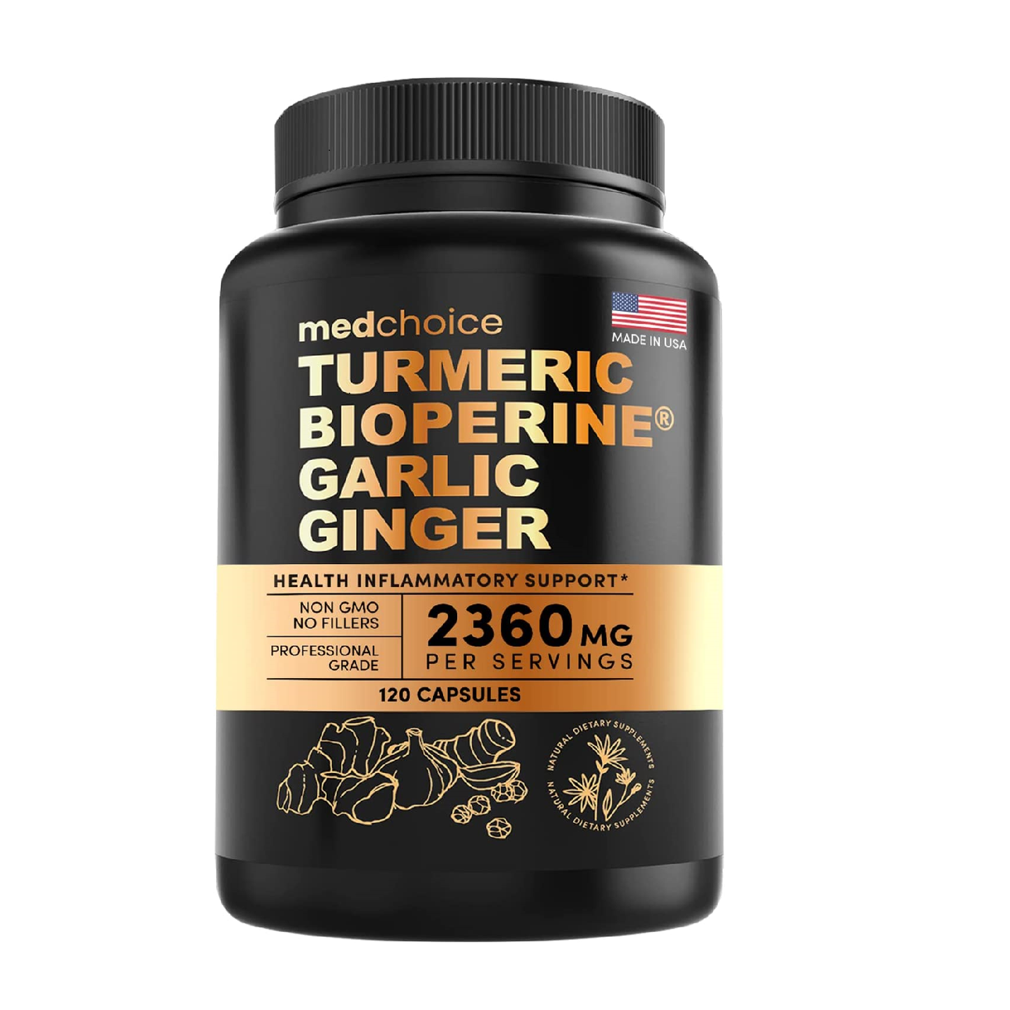 4-in-1 Turmeric Curcumin w Bioperine 2360mg (120 ct) | 95% Curcuminoids