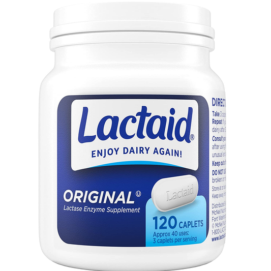 Lactaid Original Strength Lactose Intolerance Relief Caplets with Natural Lactase Enzyme