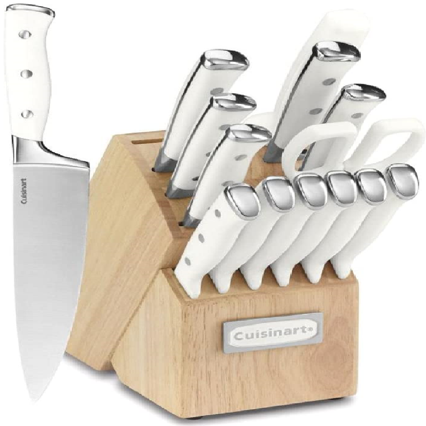 Cuisinart C77WTR-15P Classic Forged Triple Rivet, 15-Piece Knife Set with Block,